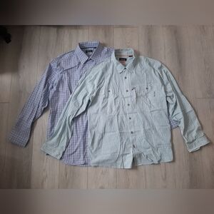 Lot Of 2 Orvis Shirts Mens XL Long Sleeve Fishing Outdoor Plaid